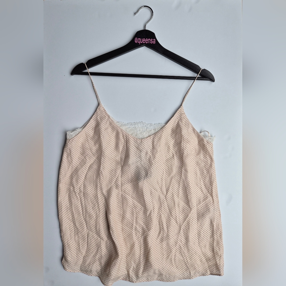 Massimo Dutti 100% mulberry silk Polka Dot & Lace Trim Camisole - Picture 3 of 12